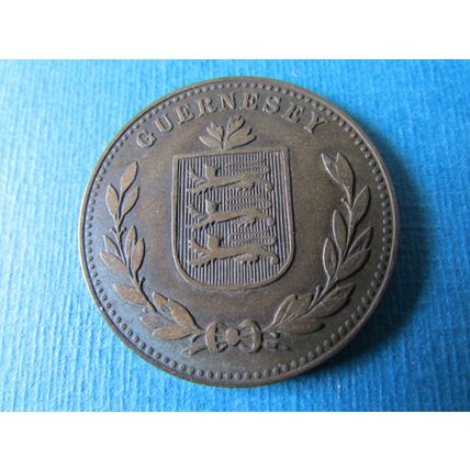 1914 H GUERNESEY EIGHT DOUBLES HEATON MINT BIRMINGHAM FREE POST. (zzz)