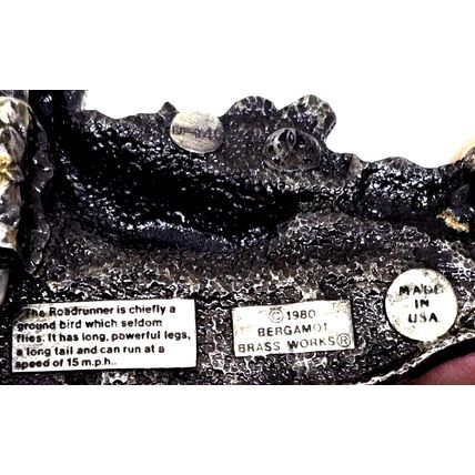 1980 Roadrunner 4" Belt Buckle #D-149 3D Die-Cut Pewter Animal Bird USA Vtg (D5)