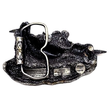 1980 Roadrunner 4" Belt Buckle #D-149 3D Die-Cut Pewter Animal Bird USA Vtg (D5)