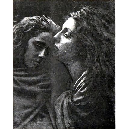 KISS OF PEACE 1893 Mary Cameron VICTORIAN PRINT