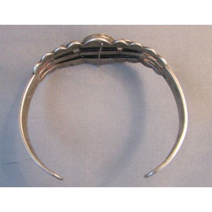 VINTAGE NATIVE AMERICAN TURQUOISE STERLING SILVER CUFF BRACELETE 16.5grams