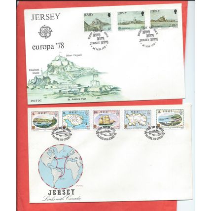 Jersey stamps. 1978 FDC. Jersey Golf Club, Europa Monuments, etc (F377)