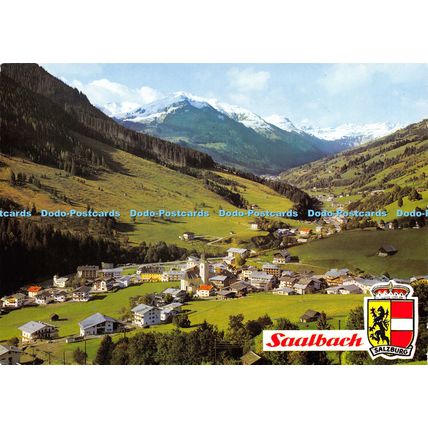 D024825 Saalbach. Sommerfrische Saalbach mit Zwolferkogel. Land Salzburg. Montan
