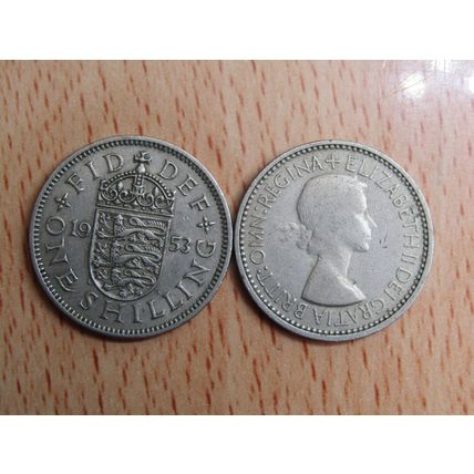 GB 1953 Elizabeth II English 1/- Shilling Coin