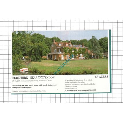 Near Yattendon Berkshire House Sale Advert - 1991 Clipping