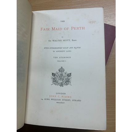 1894 WALTER SCOTT FAIR MAID OF PERTH ANDREW LANG NOTES VOLS 1 & 2 BOOKS (P8)
