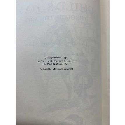 RARE* 1941 1ST EDITION A CHILD'S DAY THROUGH THE AGES FICTION HB BOOK (P3)