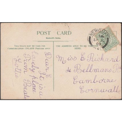 Bishop Rock, Newquay, Cornwall, 1909 - Hartnoll's Postcard