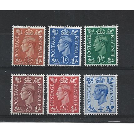 GB.1950-52 Definitive set of 6.Mounted Mint.Jul25