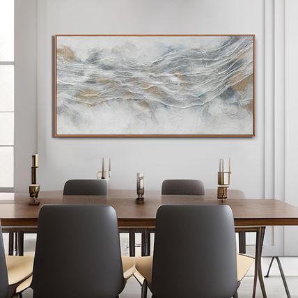 Abstract Wall Art Framed Home Artwork Decor Simple Modern Art Pieces with Gold a
