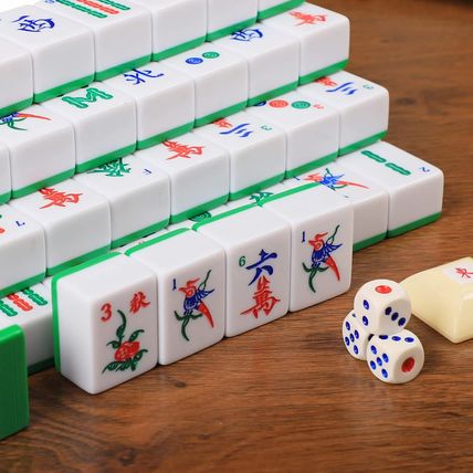 Chinese Mahjong Set, Mahjong Game Set with 146 Numbered Large Tiles (1.5", Green