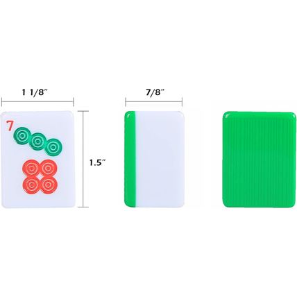 Chinese Mahjong Set, Mahjong Game Set with 146 Numbered Large Tiles (1.5", Green