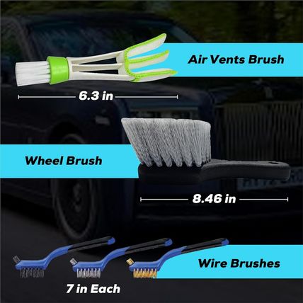 Car Wash Cleaning Kit, Manual Foam Sprayer, Premium Brushes, Professional Interi