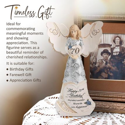Pavilion 'Happy 70Th Birthday' 82416 Elements Angels - Polyresin Birthday Angel