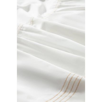 White Contrast Stitching Trim Knotted High Waist A-Line Mini Skirt
