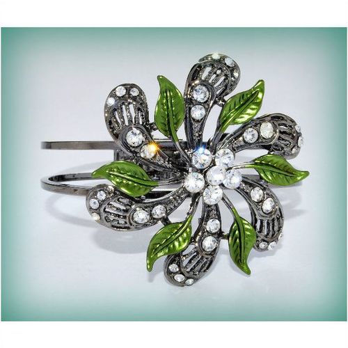 Femme Pretty Fashion Retro Flower Crystal Bracelet Bangle Jewellery 2157