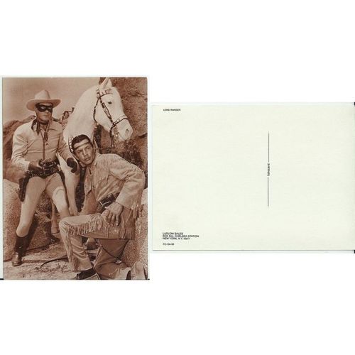 LONE RANGER + TONTO Fotocard Postcard Vintage Unused 4x6