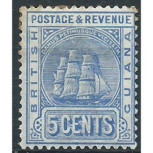 British Guiana 1891 SG214 5c Ultramarine Mounted Mint....