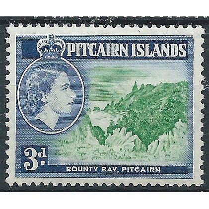 Pitcairn Islands 1957 SG22 3d Emerald & Deep Ultramarine Mounted Mint . ..