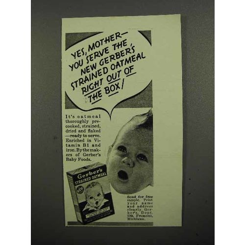 1941 Gerber's Baby Food Ad - Yes, Mother
