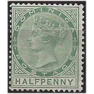 Dominica 1886 SG20 1/2d Dull Green Mounted Mint . ..