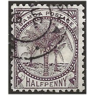 Samoa 1887 SG27 1/2d Purple-Brown Perf 12x11.5 Fine Used ...