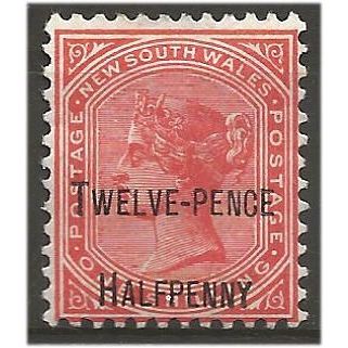 New South Wales 1891 SG268d 12 1/2d on 1/- Red Perf 12x11.5 Mounted Mint . .. .