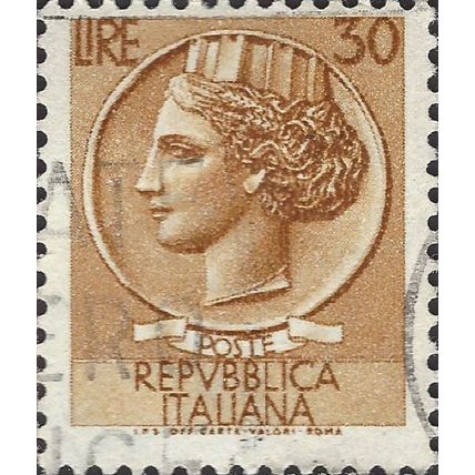 ITALY, Coin of Syracuse, orange-brown 1960, 30Lire