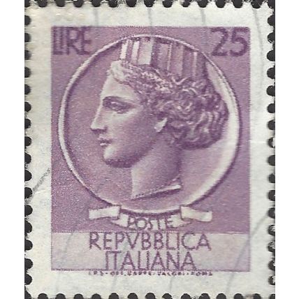 ITALY, Coin of Syracuse, lilac 1968, 25Lire