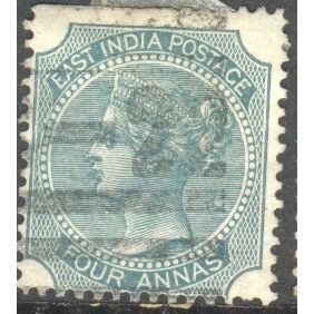 East India stamps 1860 - SG 71 - QV 4a green - used