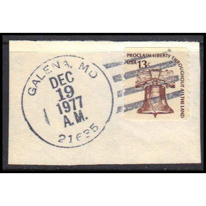 Used 1618 13c Liberty Bell Galena, MD. E0517