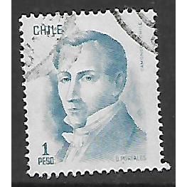 CHILE 1975 1p BLUE DIEGO PORTALES SG 767 FINE USED#2