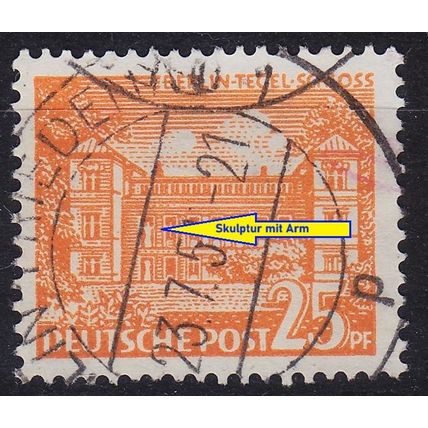GERMANY BERLIN [1949] MiNr 0050 I ( O/used ) [03] Architektur Plattenfehler