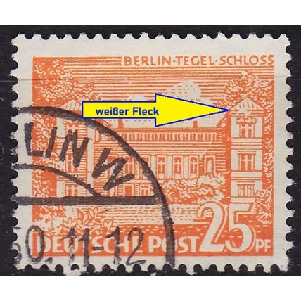 GERMANY BERLIN [1949] MiNr 0050 VIII ( O/used ) [01] Architektur Plattenfehler