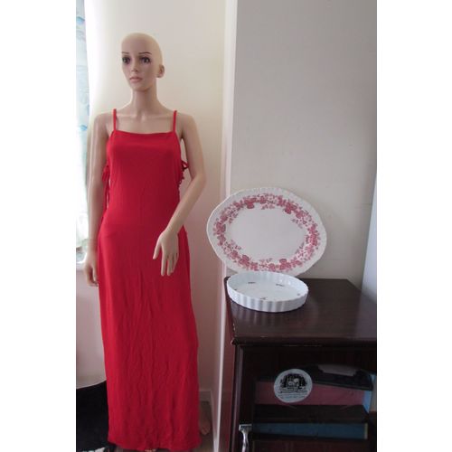 Club L Maxi Dress Lace Up Sides 14 Red