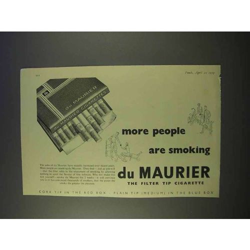 1955 Du Maurier Cigarettes Ad - People Are Smoking