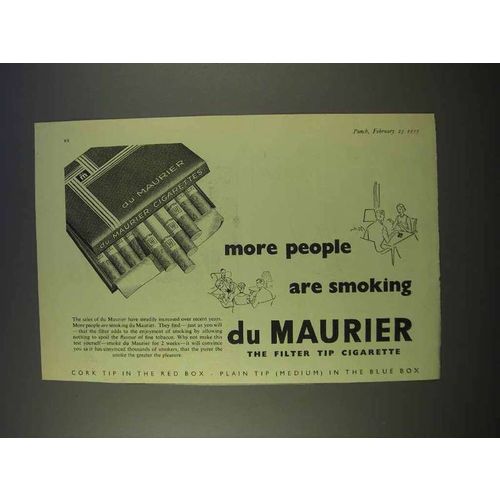 1955 Du Maurier Cigarettes Ad - More People Are Smoking