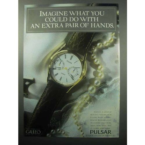1987 Pulsar Galileo Watch Ad - An Extra Pair of Hands
