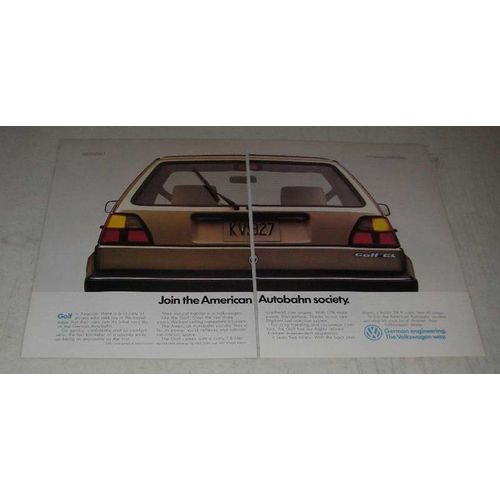1988 Volkswagen Golf GL Car Ad - Join the American Autobahn Society