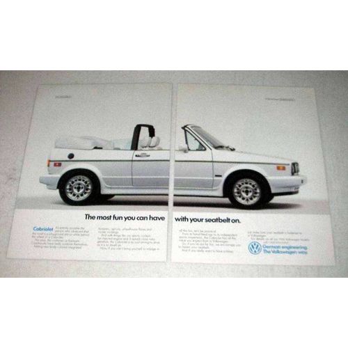 1988 Volkswagen Cabriolet Car Ad - The Most Fun