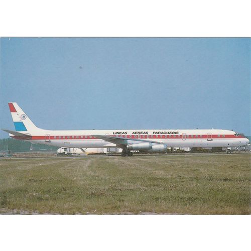 Lineas Aereas Paraguayas Douglas DC8 63 Civil Aircraft Postcard (A12013)