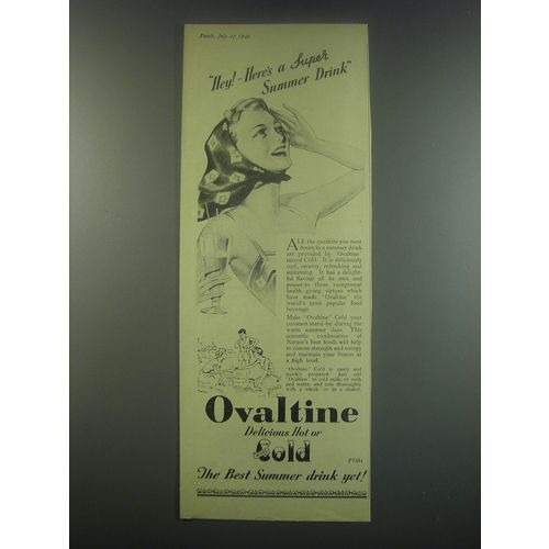 1949 Ovaltine Drink Ad - Hey! - Here's a super summer drink