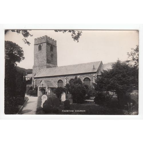 The Church Padstow Cornwall RP Postcard