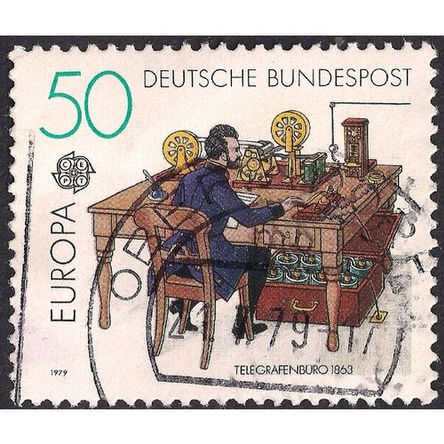 GERMANY, Telegraph Office 1863, white 1979, 50 Pf