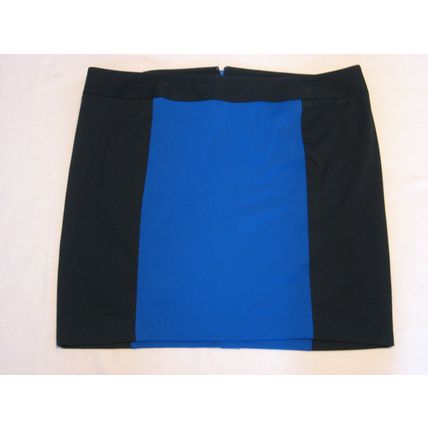 Womens Lane Bryant Knit Skirt 24 Black Blue 46 Inch Waist Above Knee
