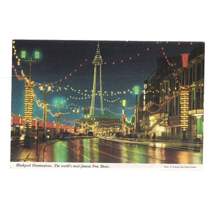BLACKPOOL ILLUMINATIONS, LANCASHIRE. unused vintage postcard by John Hinde =