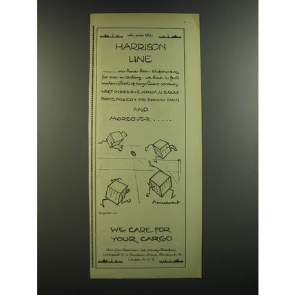 1964 Harrison Line Ad - cartoon by Fougasse (Kenneth Bird) - We are