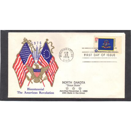 FDC Boerger Cachets 1671 13c North Dakota (Cachet-U/A) CV00726