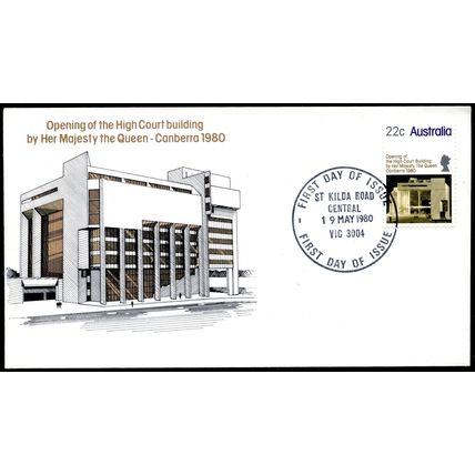 AUSTRALIA 1980 FDC Opening of the High Court Building - Postmark St Kilda Road