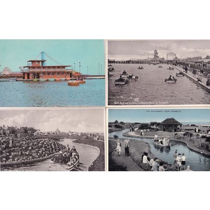 Great Yarmouth Boating Lake Yacht Boating Pond 4x Postcard s